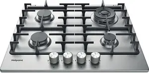 Hotpoint PPH60GDFIXUK 59cm 4 Burner Gas Hob - Stainless Steel