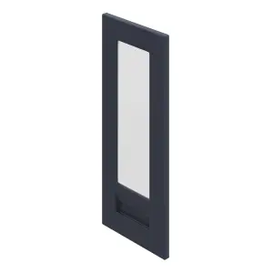 GoodHome Garcinia Integrated handle Matt navy blue Shaker Glazed Cabinet door (W)300mm (H)715mm (T)20mm