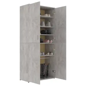 Shoe Cabinet Concrete Grey 80x39x178 cm Engineered Wood