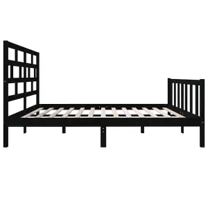 Berkfield Bed Frame Black Solid Wood Pine 120x200 cm