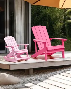 Beliani Retro Garden Chair ADIRONDACK Pink