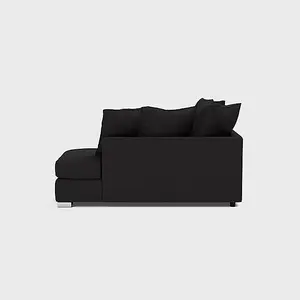 Chiswick Right Hand Facing Corner Sofa with Footstool Black