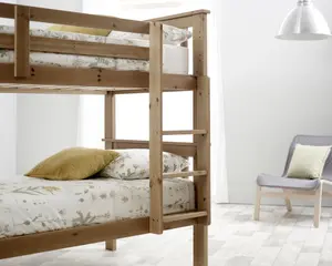 Carra Pine Wooden Single Bunk Bed With Spring Mattresses