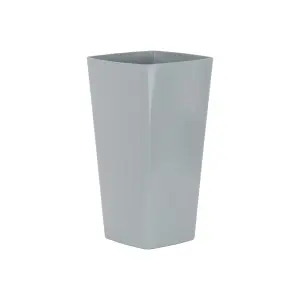 Wham Studio Set of 3 16cm Tall Square Plastic Planter Plant Pot, Office or Home Office, Computer Desk (Cool Grey) Made in the UK