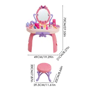 Kid Toy Toddler Play Set,Dressing Table and Chair Set with Drawer for Kids