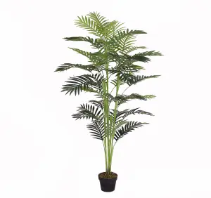 Tradala 5ft Lush Artificial Tree Palm 150cm / 5ft Tall with Real Wood Trunk - For Home Living Room Indoors