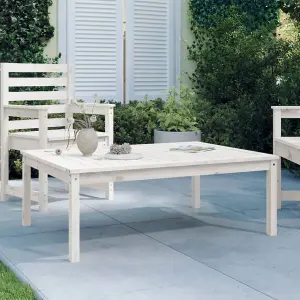 Berkfield Garden Table White 121x82.5x45 cm Solid Wood Pine