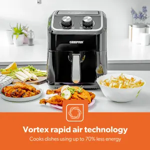 Geepas  5L Digital Air Fryer with Vortex Rapid Air Circulation technology LED Touchscreen & Non-Stick Basket