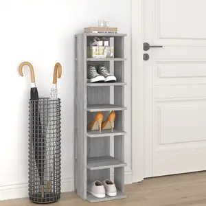 Shoe Rack Grey Sonoma 27.5x27x102 cm Engineered Wood