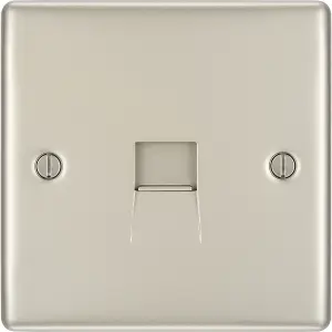 BG Nickel 1 gang Slave telephone socket