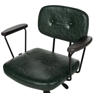 Desk Chair Faux Leather Dark Green ALGERITA