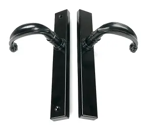 Black Cottage Slimline Lever Espag. Latch Set