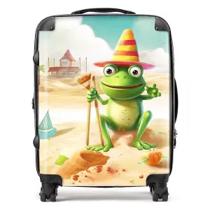 Happy Frog On A Beach Holiday Suitcase - Large