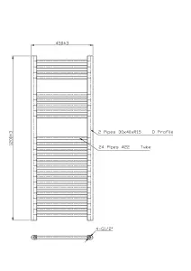 Right Radiators 1200x450 mm Vertical Straight Heated Towel Rail Radiator Ladder Warmer Anthracite