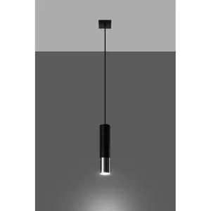 Loopez 1 - Light Single Pendant Black/Chrome