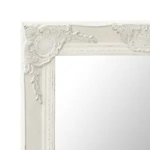 Berkfield Wall Mirror Baroque Style 60x40 cm White