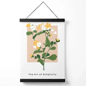 Wildflower in Green and Beige Flower Market Minimalist Medium Poster with Black Hanger