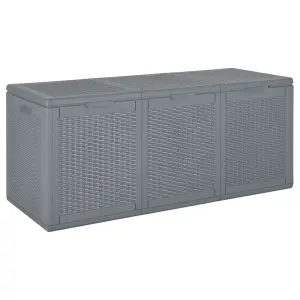 Berkfield Garden Storage Box Grey PP Rattan 270 L