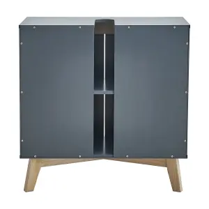 Modern Grey Freestanding Under Sink Storage Cabinet with Plumbing Slot 600x300x602mm