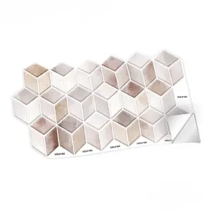 Walplus Cream Stone Hexacube Wall Tile - 12pcs Tile Stickers PVC