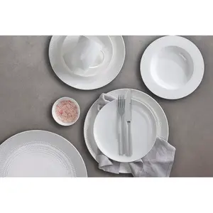 White Basics 16 Piece Porcelain China Dinnerware Set - Service for 4