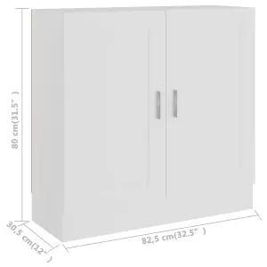 Berkfield Book Cabinet White 82.5x30.5x80 cm Engineered Wood