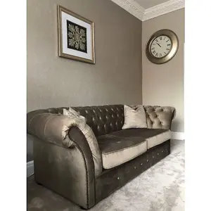 Chesterfield Beaumont 2 Seater Sofa Malta Mushroom 07 Real Fabric