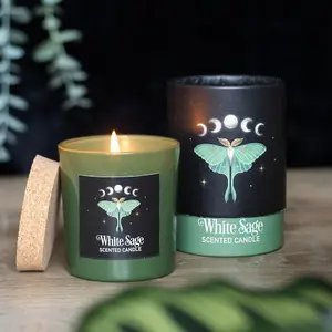 White Sage Scented Jar Candle. 25 Hours Burn Time