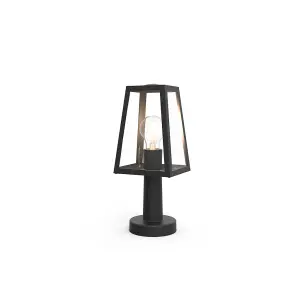 CGC LOUIE Black Modern Outdoor Lantern Short Post Light