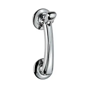 Victorian Bow Door Knocker on Rose 95mm Fixing Centres Polished Chrome