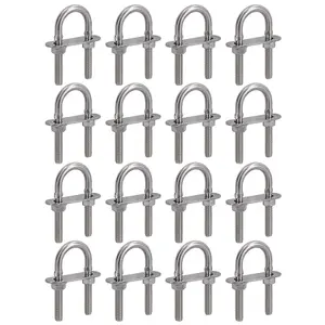 M8 28mm x 75mm U-Bolt / N-Bolt Stainless Steel Marine Grade Boat Trailer 16 Pack