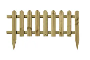 Large Wooden Picket Fence Panels Garden Edging Lawn Border Set of 3