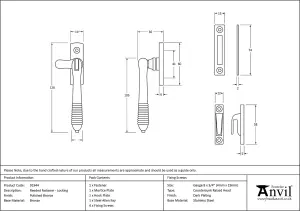 From The Anvil Polished Bronze Locking Reeded Fastener