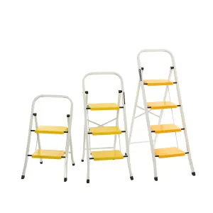 2 Step Folding Step Ladder Yellow/White