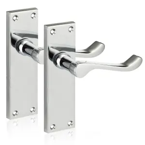 XFORT Polished Chrome 6" Victorian Scroll Lever Latch Door Handles