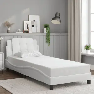 Berkfield Bed Frame without Mattress White 90x200 cm Faux Leather