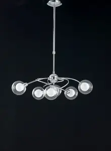 Luminosa BLOG 6 Light Multi Arm Pendant Ceiling Light Chrome 72x72cm