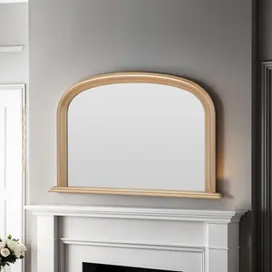 Overmantle Arched Contemporary Mirror Gold 112(w)x77cm(h)