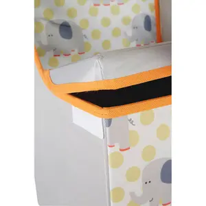 Interiors by Premier Kids Elephant Design Storage Seat, Elephant Print Wooden Storage Seat, Modern Storage Bench, Storage Seat