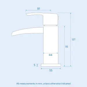 Nes Home Chrome Cloakroom Waterfall Basin Mono Mixer Tap Brass with Waste