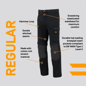 Site Dunnell Black Men's Multi-pocket trousers, W30" L32"