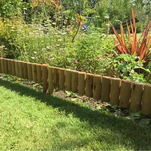 Wooden Outdoor Garden Border Fence - 1 Piece