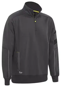 BISLEY WORKWEAR FLEECE 1/4 ZIP PULLOVER WITH SHERPA LINING  CHARCOAL 4XL