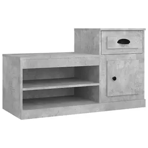 Berkfield Shoe Cabinet Concrete Grey 100x42x60 cm Engineered Wood