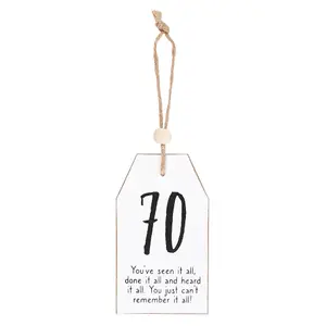 Something Different Milestone 70th Hanging Sign Black/White (One Size)