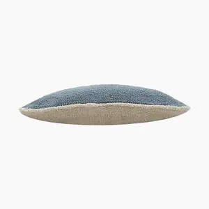 Plush Cushion - Cotton/Boucle - L50 x W30 x H1 cm - Blue