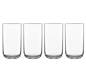 Luigi Bormioli Sublime Clear Round Crystal Modern Durable Hi-Ball Glasses Set 450ml Pack of 4