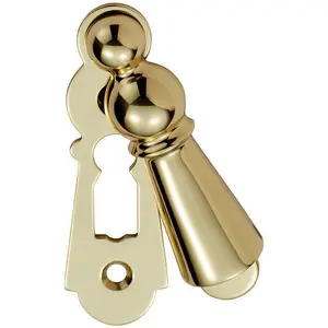 73mm Large Lock Profile Escutcheon 40mm Fixing Centres Polished Brass