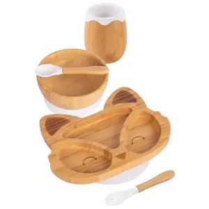 5pc Bamboo Fox Baby Weaning Set - White