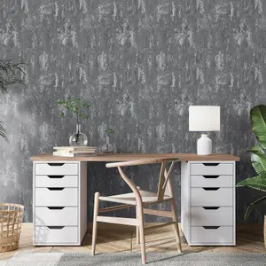 Erismann Casual Chic Distressed Industrial Concrete Effect Wallpaper